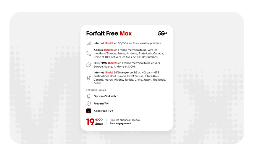 Nouveau forfait free max